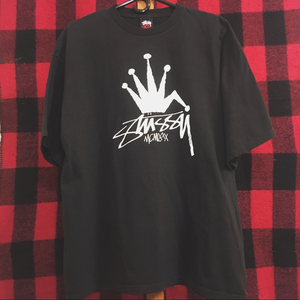 STUSSY Logo MCMLXXX Size XL Black T-Shirt ⚡️⚡️ - Picture 2 of 8